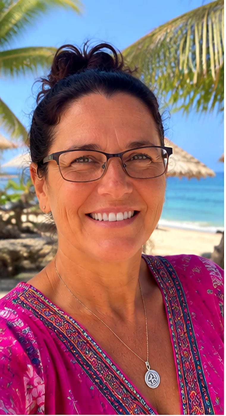 Monika Wenk am Strand in Kenia